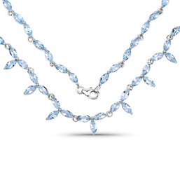22.50 Carat Genuine Blue Topaz .925 Sterling Silver Necklace