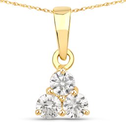 0.33 Carat Genuine Lab Grown Diamond 14K Yellow Gold Pendant
