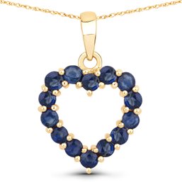 0.64 Carat Genuine Blue Sapphire 10K Yellow Gold  Pendant