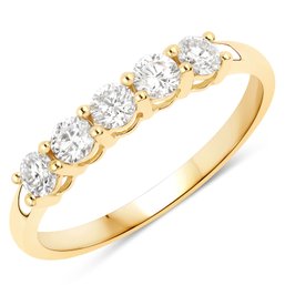 0.50 Carat Genuine Lab Grown Diamond 14K Yellow Gold Ring