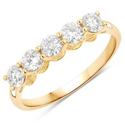 0.75 Carat Genuine Lab Grown Diamond 14K Yellow Gold Ring