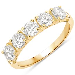 1.50 Carat Genuine Lab Grown Diamond 14K Yellow Gold Ring