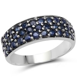 1.70 Carat Genuine Blue Sapphire .925 Sterling Silver Ring
