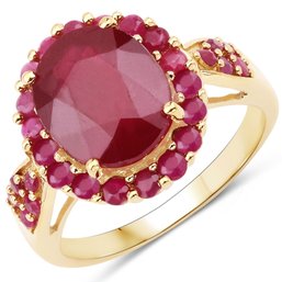 5.09 Carat Ruby And Ruby .925 Sterling Silver Ring