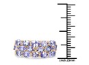 14K Yellow Gold Plated 2.72 Carat Genuine Tanzanite .925 Sterling Silver Ring