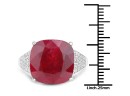 14.47 Carat Ruby And White Topaz .925 Sterling Silver Ring