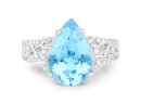5.50 Carat Genuine Swiss Blue Topaz And White Topaz .925 Sterling Silver Ring, Size 8.00