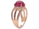 14K Rose Gold Plated 6.55 Carat Genuine Ruby .925 Sterling Silver Ring