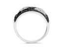 0.26 Carat Genuine Black Diamond And White Diamond .925 Sterling Silver Ring, Size 7.00