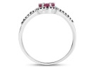 0.69 Carat Genuine Ruby And Black Spinel .925 Sterling Silver Ring