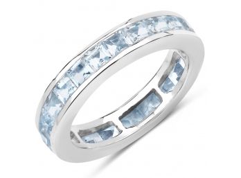 4.75 Carat Genuine Blue Topaz .925 Sterling Silver Ring