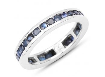 2.00 Carat Genuine Blue Sapphire .925 Sterling Silver Ring