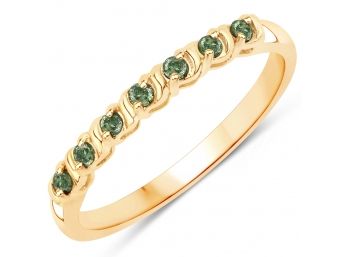 0.16 Carat Genuine Green Diamond 14K Yellow Gold Ring