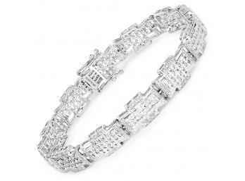 0.48 Carat Genuine White Diamond .925 Sterling Silver Bracelet
