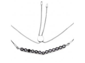 2.28 Carat Genuine Black Diamond .925 Sterling Silver Necklace