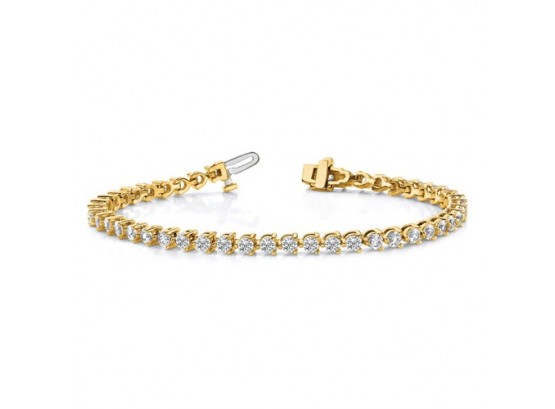 14k Yellow Gold 2 3/8 Carat Diamond Tennis Bracelet