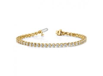 14k Yellow Gold 2 3/8 Carat Diamond Tennis Bracelet