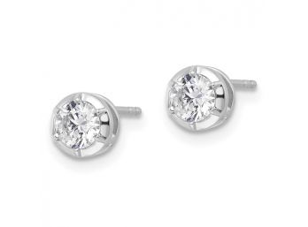 14K White Gold  2/3 Carat Diamond Stud Earrings