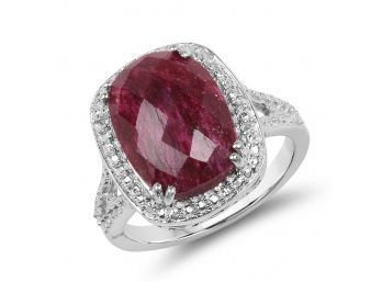 7.60 Carat Ruby .925 Sterling Silver Ring