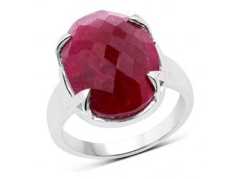 13.50 Carat Ruby .925 Sterling Silver Ring