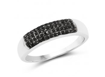 0.22 Carat Genuine Black Diamond .925 Sterling Silver Ring