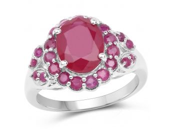 4.43 Carat Ruby .925 Sterling Silver Ring