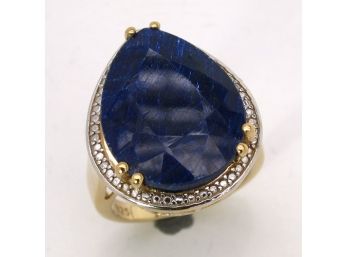15.00 Carat Sapphire .925 Sterling Silver Ring