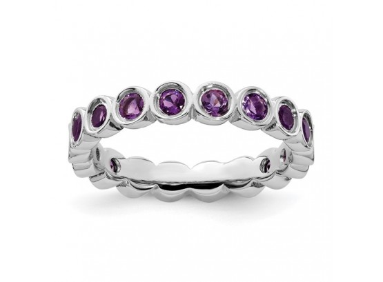 Sterling Silver Stackable Amethyst Ring