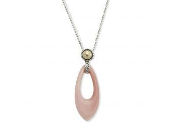 Pink Conch Shell Pendant, 18k And Sterling SIlver