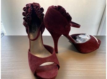 Fergie Plum Leather Sandals - Size 8