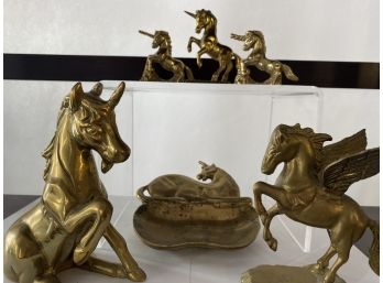 Solid Brass Unicorn/Pegasus Decor