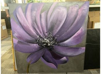 Big Purple Flower On Stretched Canvas
