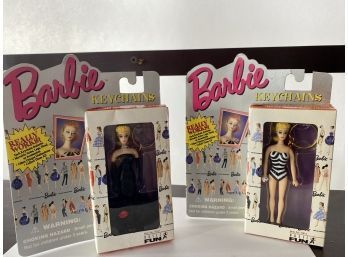 Two Vintage NIB Barbie Keychains