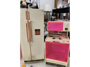 Barbie Stove, Refrigerator And Kitchen Misc