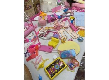 Barbie Accessories Lot With Dining Room Table & Piano