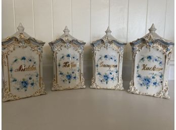 Antique Canisters Blue And White