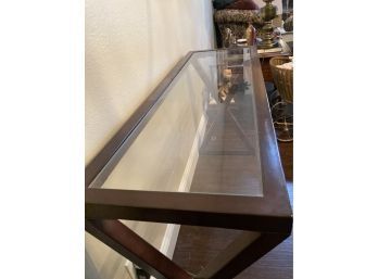 Glass Top Wood Sofa Table