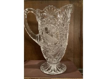 Hofbauer Byrdes Collection 32 Oz. Footed Crystal Pitcher / Germany
