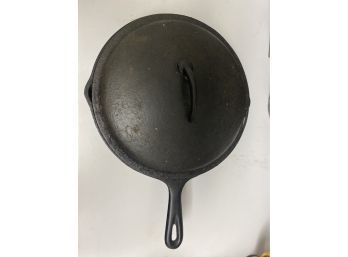 Cast Iron Skillet With Lid Marked No. 8 - 10 5/8 In