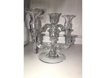 Glass Flower And Candle Holder