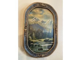 Ornate Ornate Frame Mountain Scene