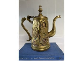Copper And Brass Tea Pot 10 Inches Tall