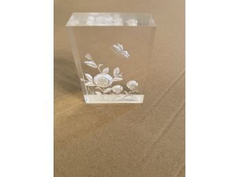 Etched Flowers Paper Weight