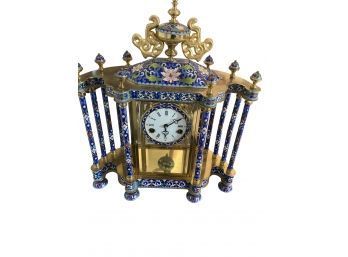 Vintage Chinese Cloisonne Enamel Mantel Clock