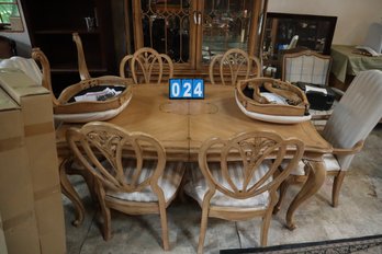Dining Room / Kitchen Table W/ 6 Plus Chairs & 2 New In Box Leafs