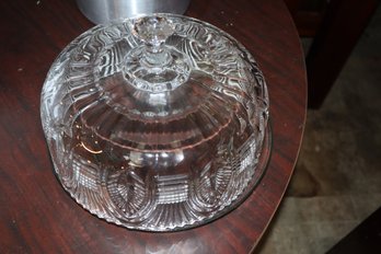 Serving Plate W/ Glass Dome Lid Platter