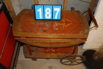 Vintage Rolling Cart With Foldable Sides