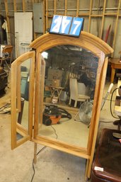 Rare Vintage Wooden Wing Mirror