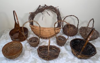 Assorted Rustic Woodland Baskets
