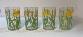 Vintage Daffodill Juice Cups Set Of 4
